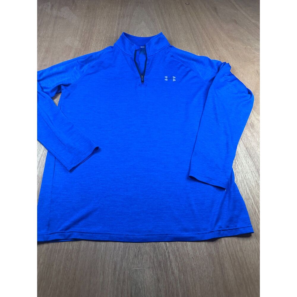 Under Armour HeatGear Men’s Medium Blue 1/4 Zip Long Sleeve Athletic Top